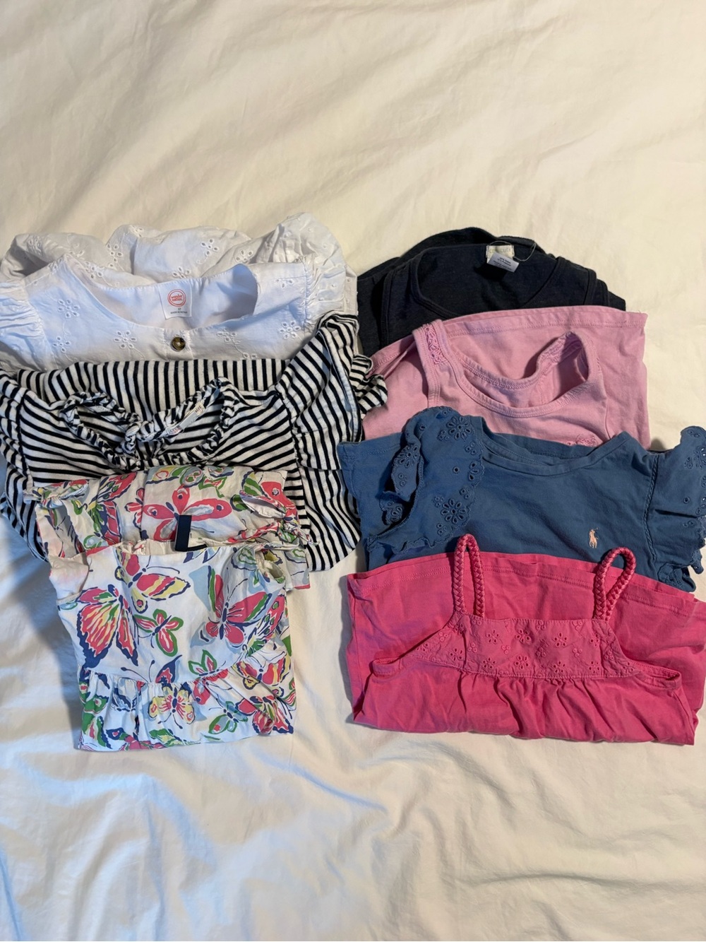 Bundle Girls Size 5- 3 dress and 4 tops (crew cuts, polo by Ralph Lauren, gap)